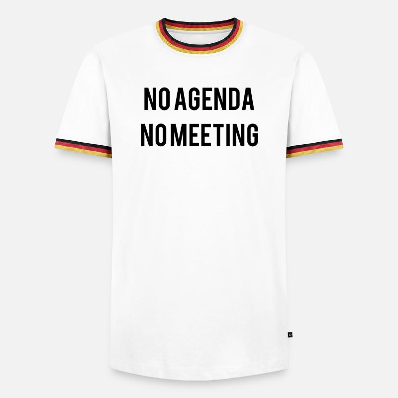 Pas d’ordre du jour Pas de réunion - T-shirt contrasté Homme - blanc/tricolore