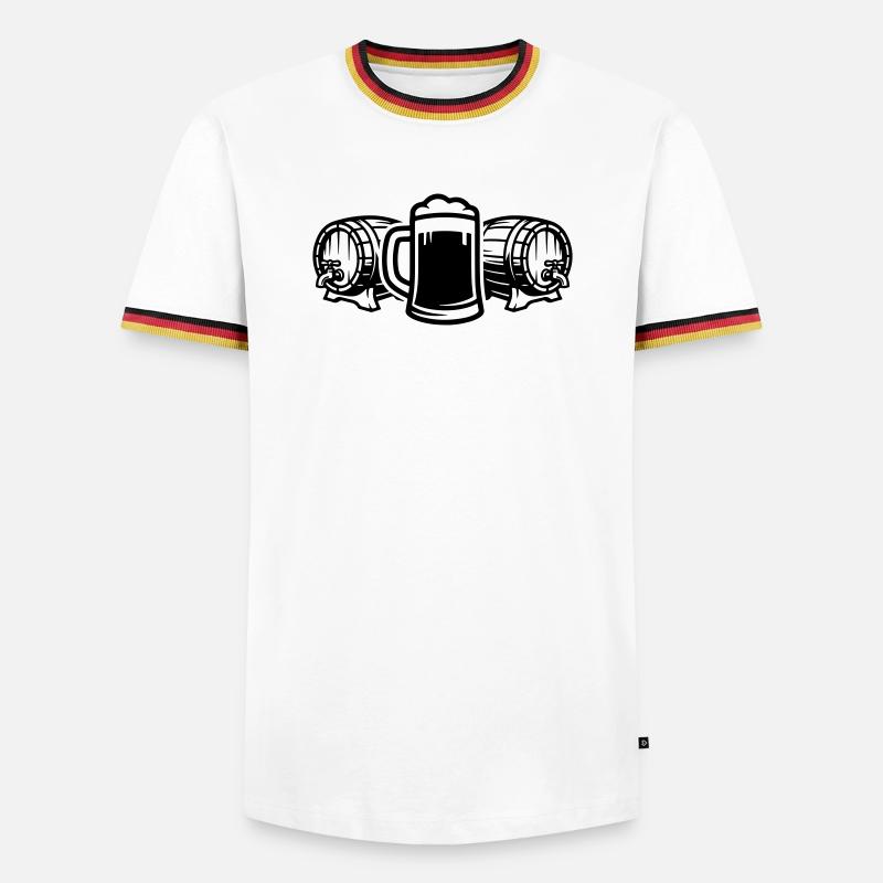 Bierfass Symbol Bier - Männer Kontrast-T-Shirt - Weiß/Dreifarbig