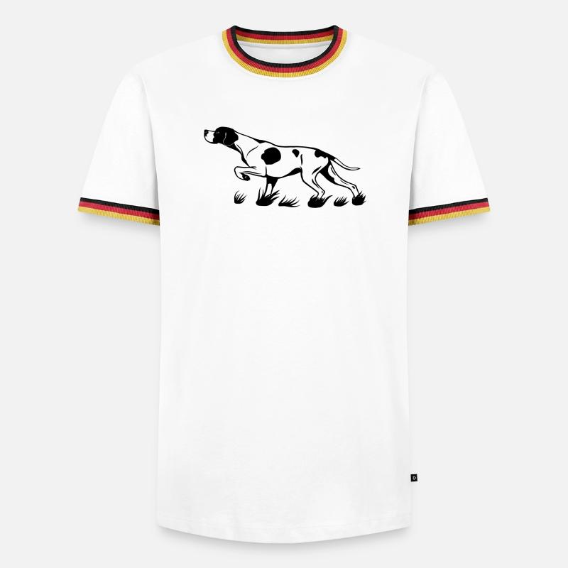Pointer above - Men's Ringer Shirt - white/tricolour