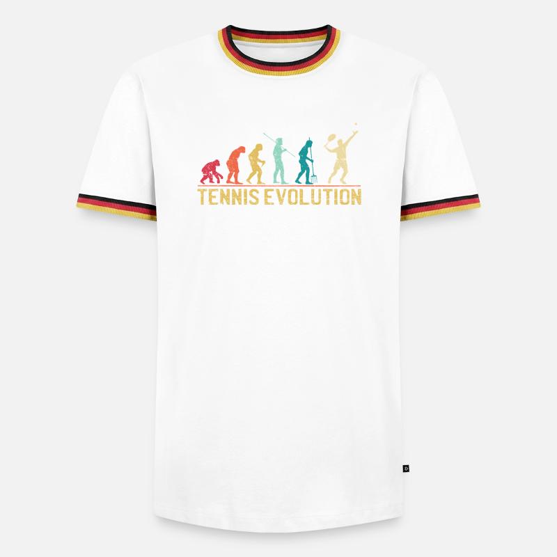 Tennis Evolution Evolution Graphic Design - Men's Ringer Shirt - white/tricolour
