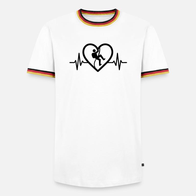 Klettern Herz - Männer Kontrast-T-Shirt - Weiß/Dreifarbig