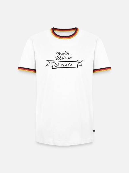 mein kleiner Stinker - Männer Kontrast-T-Shirt - Weiß/Dreifarbig