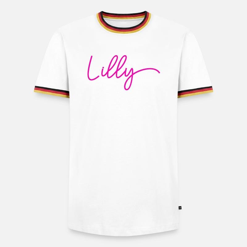 Lilly - Männer Kontrast-T-Shirt - Weiß/Dreifarbig