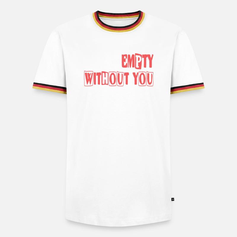 Feel empty without you - Männer Kontrast-T-Shirt - Weiß/Dreifarbig