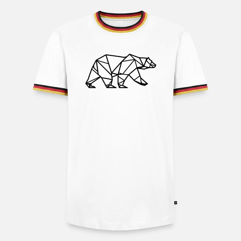 Eisbär Polar Bär Polygon Symbol - Männer Kontrast-T-Shirt - Weiß/Dreifarbig