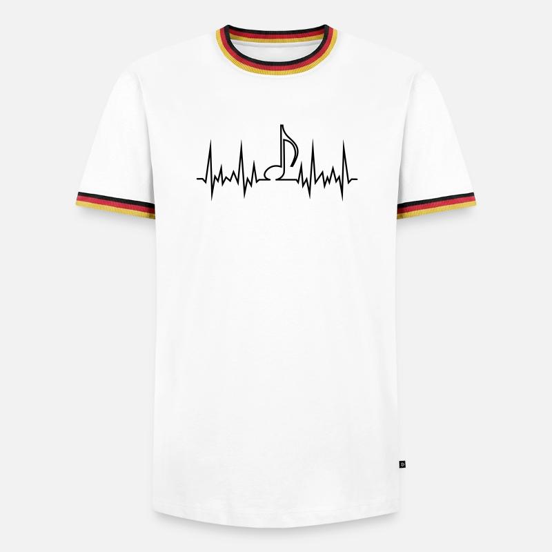 wave_note - Men's Ringer Shirt - white/tricolour