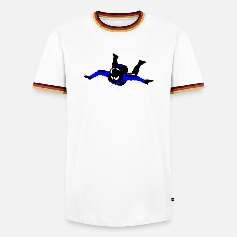 Skydiver - Männer Kontrast-T-Shirt - Weiß/Dreifarbig