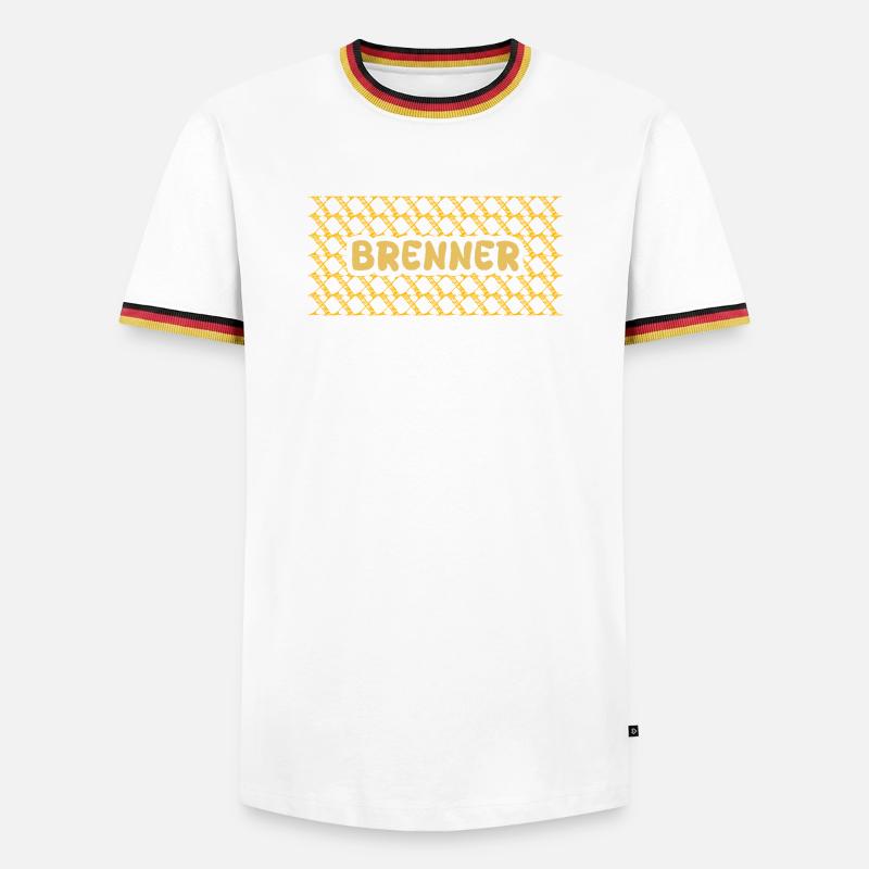 Burner Yellow Net Pattern - Men's Ringer Shirt - white/tricolour