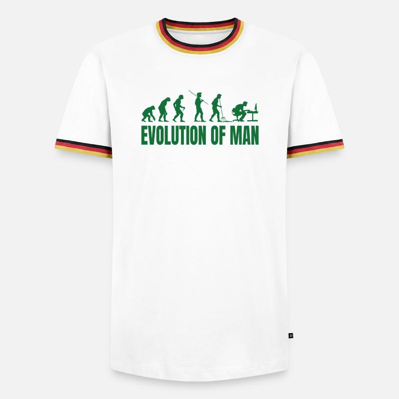 Evolution of Man Programmierer IT - Männer Kontrast-T-Shirt - Weiß/Dreifarbig