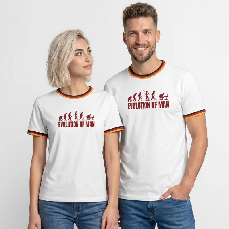 Computer PC Evolution Informatiker Programmierer Männer Kontrast-T-Shirt