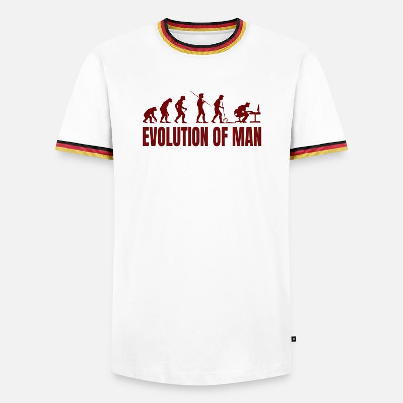 Computer PC Evolution Computer Scientist Programmer - Men's Ringer Shirt - white/tricolour