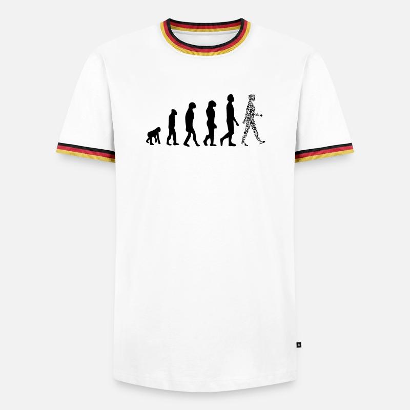 Evolution QR code - Humour pass sanitaire - T-shirt contrasté Homme - blanc/tricolore