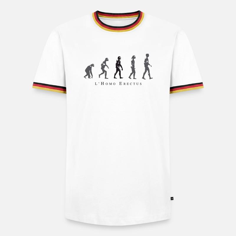 Evolution der menschlichen Haltung - Männer Kontrast-T-Shirt - Weiß/Dreifarbig
