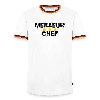 Best Chef - Men's Ringer Shirt - white/tricolour - Front - AI Model Female 172 light (172cm) & AI Model Male 185 light (185cm)