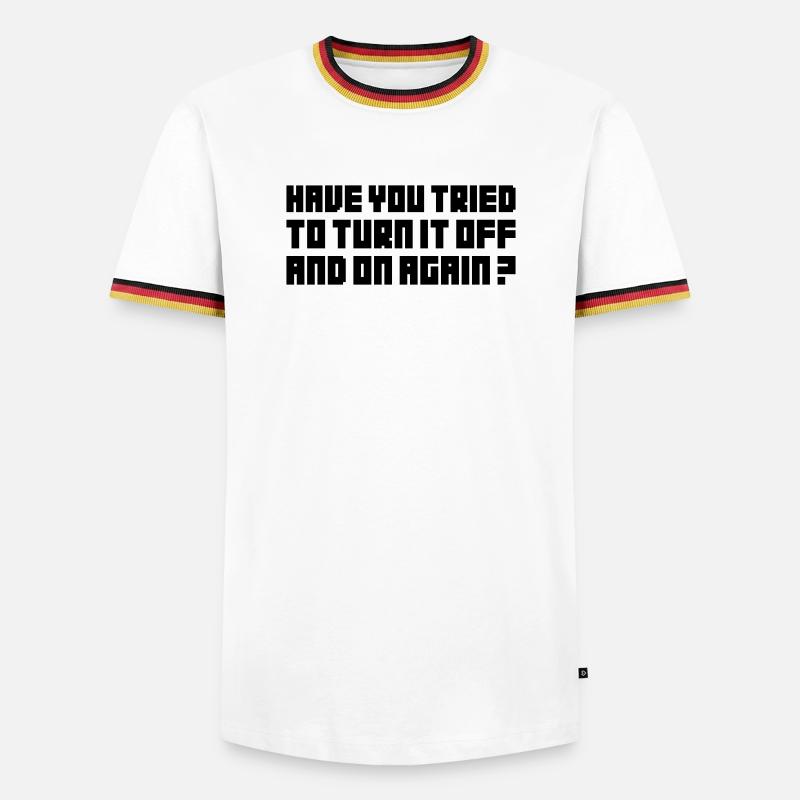Turn it off and on again - Men's Ringer Shirt - white/tricolour