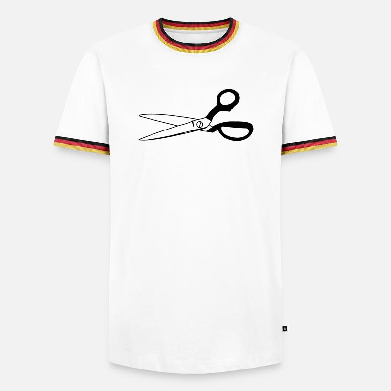 Bastelschere - Männer Kontrast-T-Shirt - Weiß/Dreifarbig
