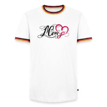 Mom Mama Muttertag - Männer Kontrast-T-Shirt - Weiß/Dreifarbig - Vorne - AI Model Female 172 light (172cm) & AI Model Male 185 light (185cm)