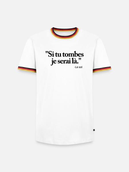 If you fall I'll be there - Men's Ringer Shirt - white/tricolour