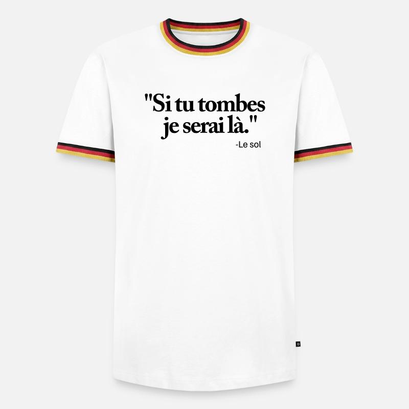 Wenn du fällst, bin ich da - Männer Kontrast-T-Shirt - Weiß/Dreifarbig