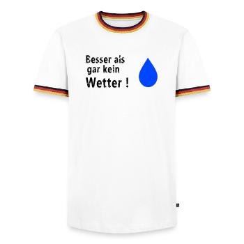 Better than no weather at all - Men's Ringer Shirt - white/tricolour - Front - AI Model Female 172 light (172cm) & AI Model Male 185 light (185cm)