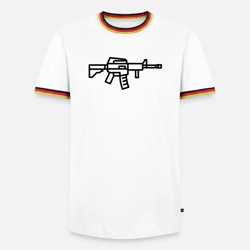 Submachine gun - Men's Ringer Shirt - white/tricolour