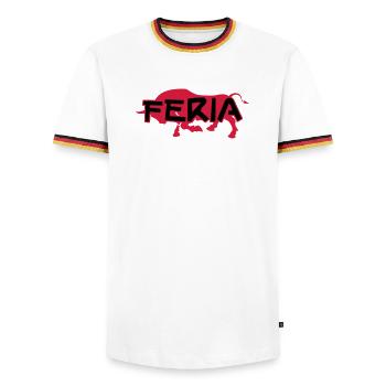 Feria - T-shirt contrasté Homme - blanc/tricolore - Devant - AI Model Female 172 light (172cm) & AI Model Male 185 light (185cm)
