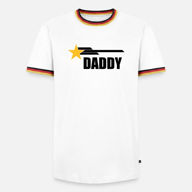Daddy - Männer Kontrast-T-Shirt - Weiß/Dreifarbig