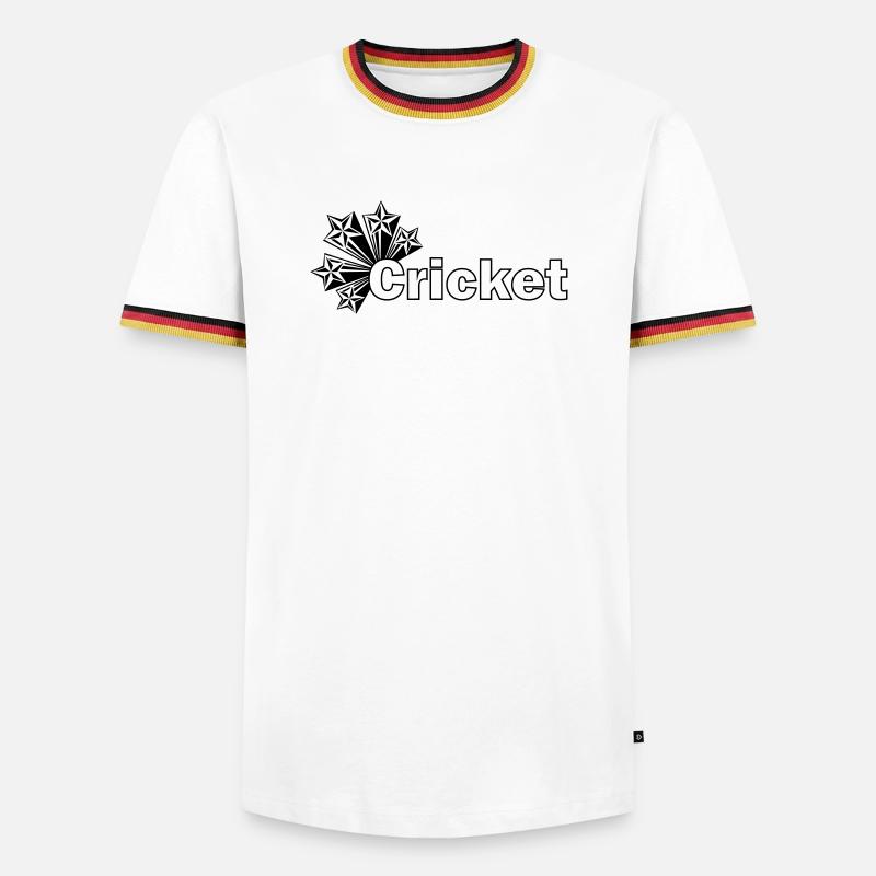 Cricket-Text mit Sternen - Männer Kontrast-T-Shirt - Weiß/Dreifarbig