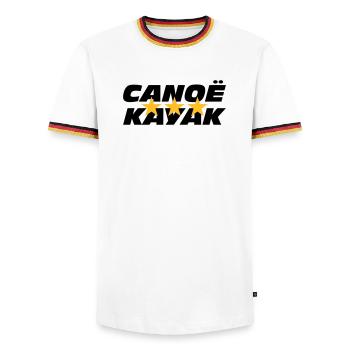 Canoë Kayak - T-shirt contrasté Homme - blanc/tricolore - Devant - AI Model Female 172 light (172cm) & AI Model Male 185 light (185cm)