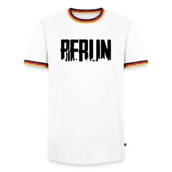 Berlin T-shirt - T-shirt contrasté Homme - blanc/tricolore - Devant - AI Model Female 172 light (172cm) & AI Model Male 185 light (185cm)