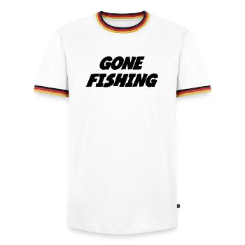 Gone Fishing - Men's Ringer Shirt - white/tricolour - Front - AI Model Female 172 light (172cm) & AI Model Male 185 light (185cm)
