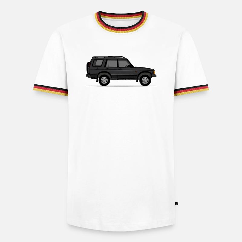 Discovery 2 Schwarz - Männer Kontrast-T-Shirt - Weiß/Dreifarbig