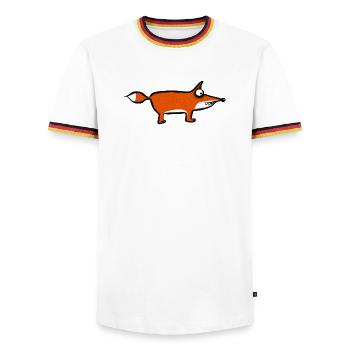 Renard - T-shirt contrasté Homme - blanc/tricolore - Devant - AI Model Female 172 light (172cm) & AI Model Male 185 light (185cm)