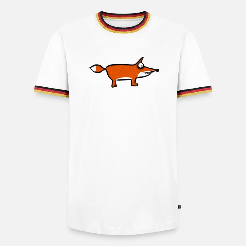 Fuchs - Männer Kontrast-T-Shirt - Weiß/Dreifarbig