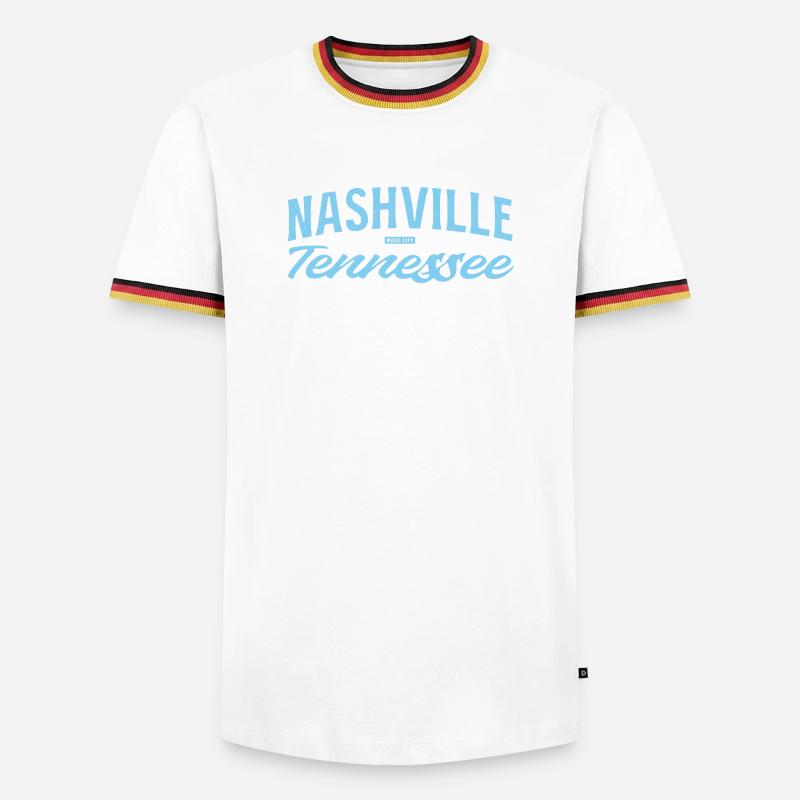 Nashville Script Blue - T-shirt contrasté Homme - blanc/tricolore