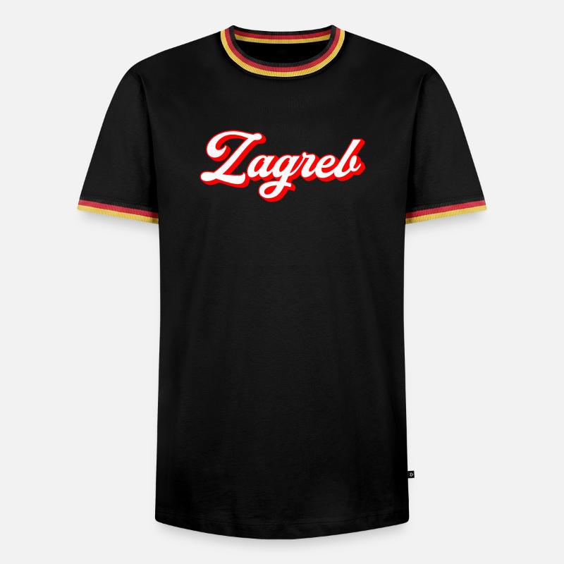 Zagreb Script Retro - Men's Ringer Shirt - black/tricolour