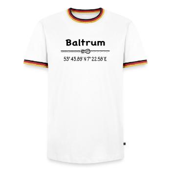 Baltrum - Männer Kontrast-T-Shirt - Weiß/Dreifarbig - Vorne - AI Model Female 172 light (172cm) & AI Model Male 185 light (185cm)