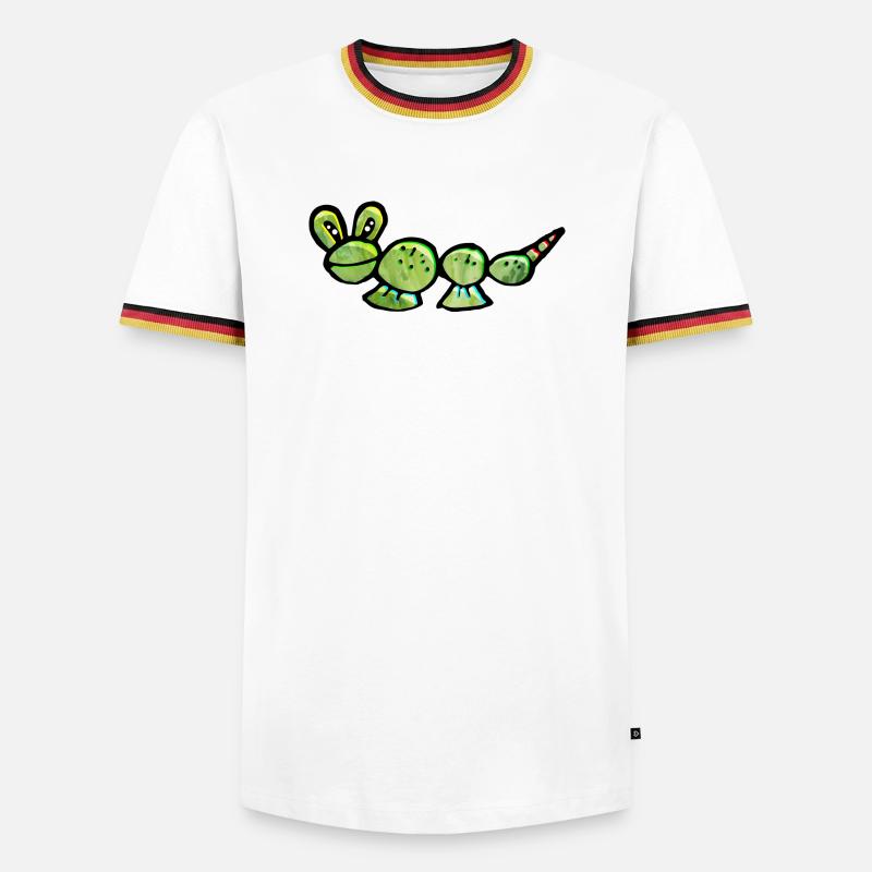 Crazy Raupe vom Mars - Männer Kontrast-T-Shirt - Weiß/Dreifarbig