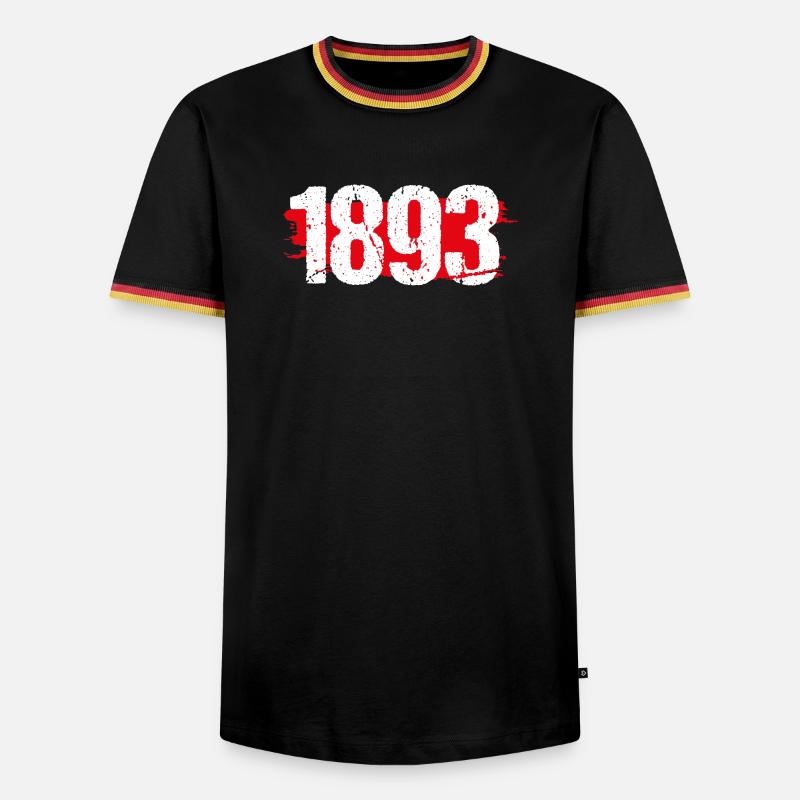 Stuttgart 1893 - Männer Kontrast-T-Shirt - Schwarz/Dreifarbig