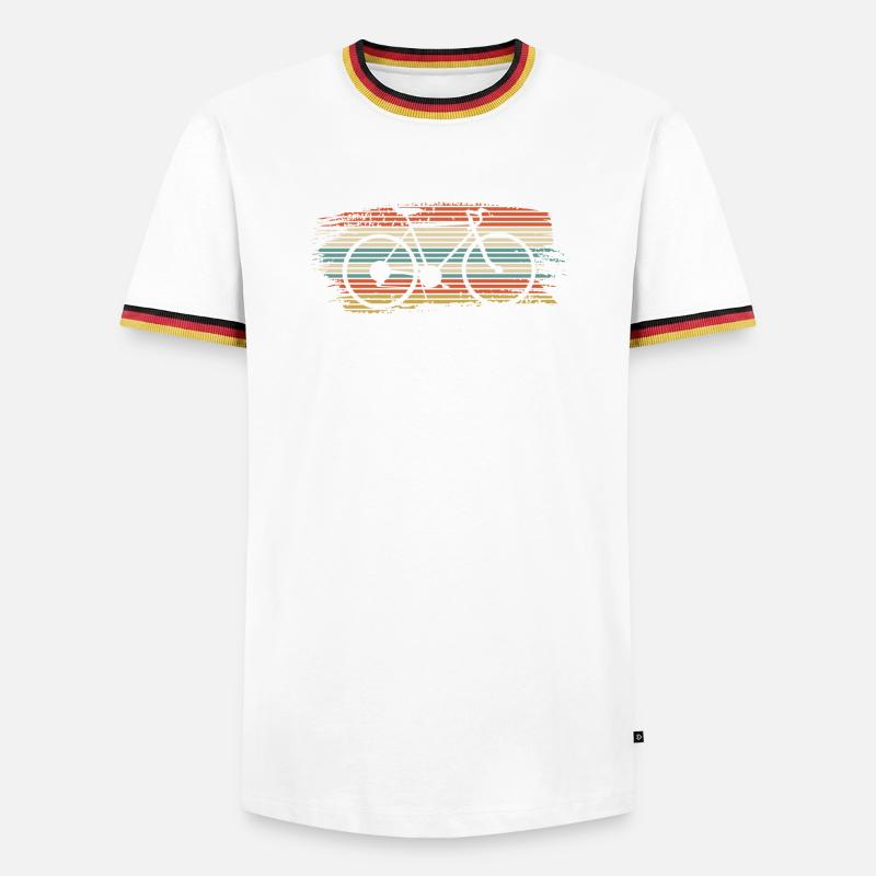 Rainbow Striped Bicycle - Men's Ringer Shirt - white/tricolour