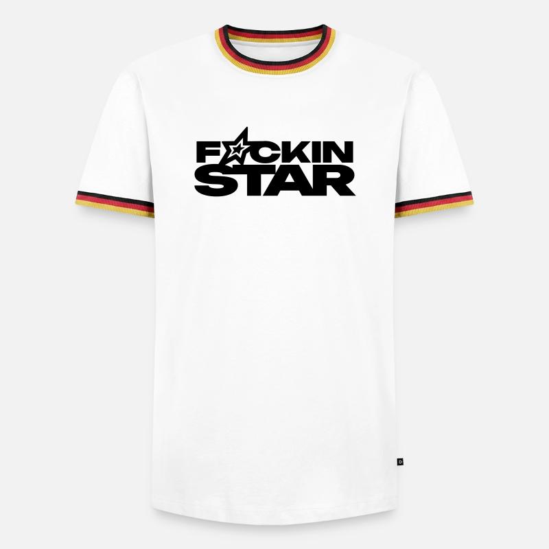 F*CKIN STAR - Männer Kontrast-T-Shirt - Weiß/Dreifarbig