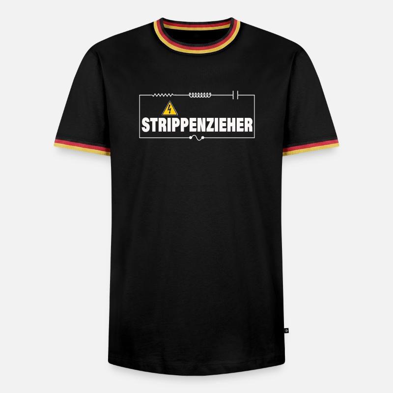 String-puller - Men's Ringer Shirt - black/tricolour