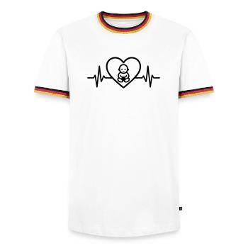 Baby Heart Family Parents - Men's Ringer Shirt - white/tricolour - Front - AI Model Female 172 light (172cm) & AI Model Male 185 light (185cm)