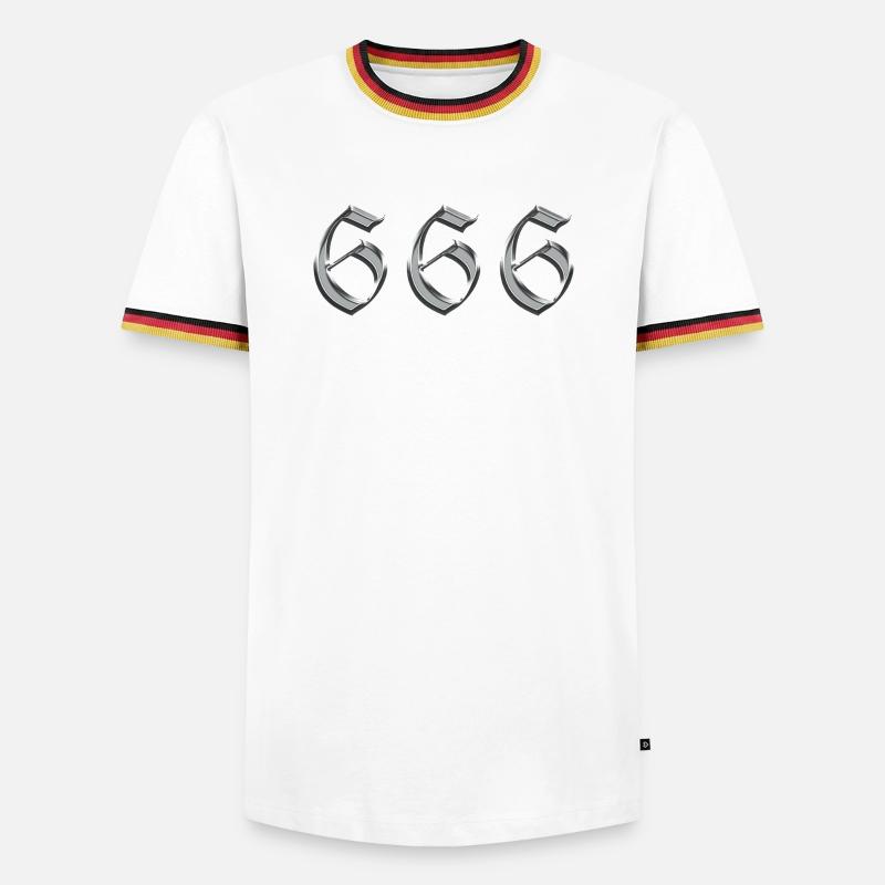 Engel Nummer 666 Reflektieren - Männer Kontrast-T-Shirt - Weiß/Dreifarbig