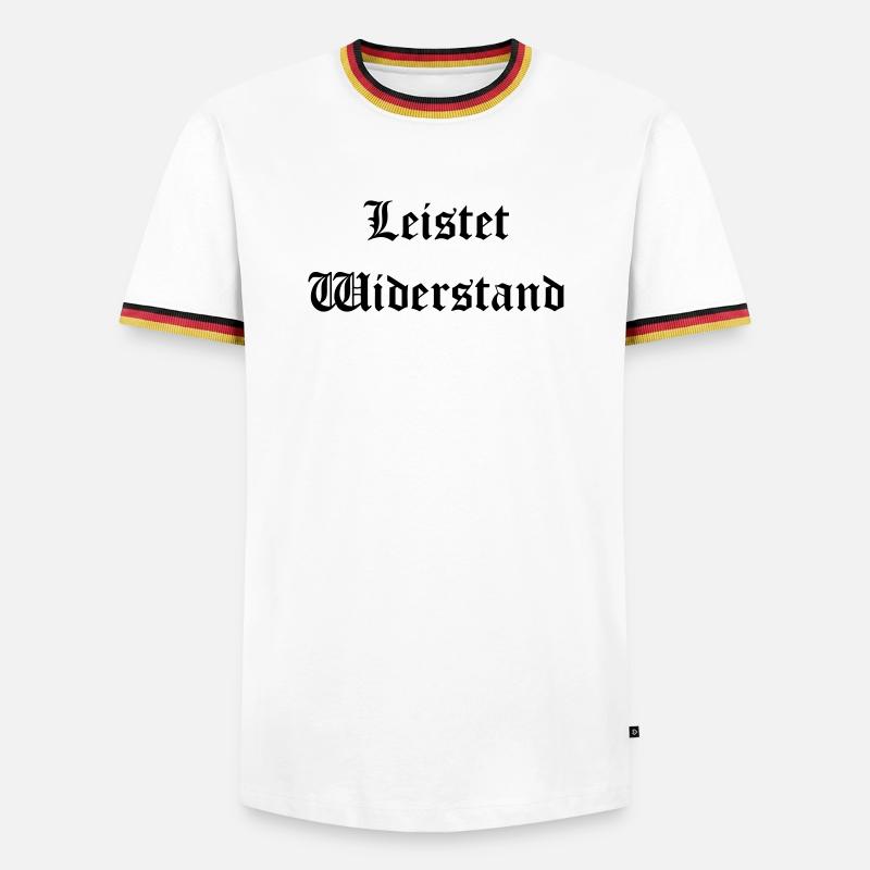 Leistet_wiederstand  - Männer Kontrast-T-Shirt - Weiß/Dreifarbig