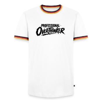 PROFESSIONAL OVERTHINKER Grunge - Men's Ringer Shirt - white/tricolour - Front - AI Model Female 172 light (172cm) & AI Model Male 185 light (185cm)