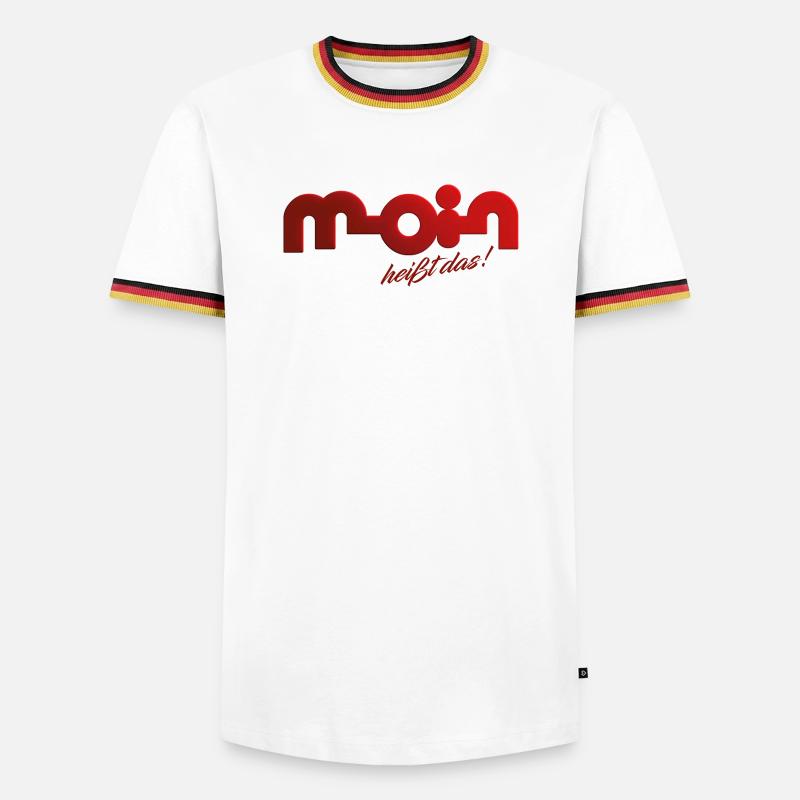 Moin heißt das! - Männer Kontrast-T-Shirt - Weiß/Dreifarbig