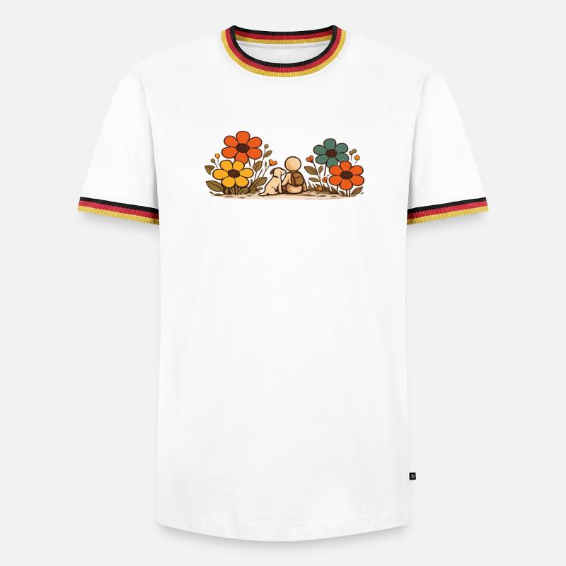 Der kleine Gedanke | Beste Freunde - Männer Kontrast-T-Shirt - Weiß/Dreifarbig