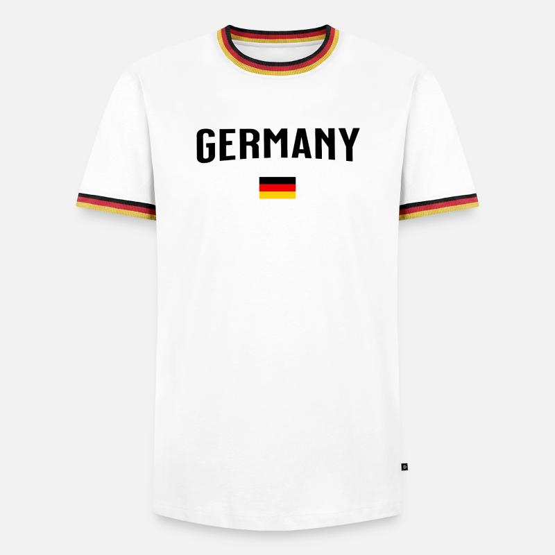 Germany - Men's Ringer Shirt - white/tricolour