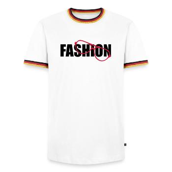 Fashion - Men's Ringer Shirt - white/tricolour - Front - AI Model Female 172 light (172cm) & AI Model Male 185 light (185cm)